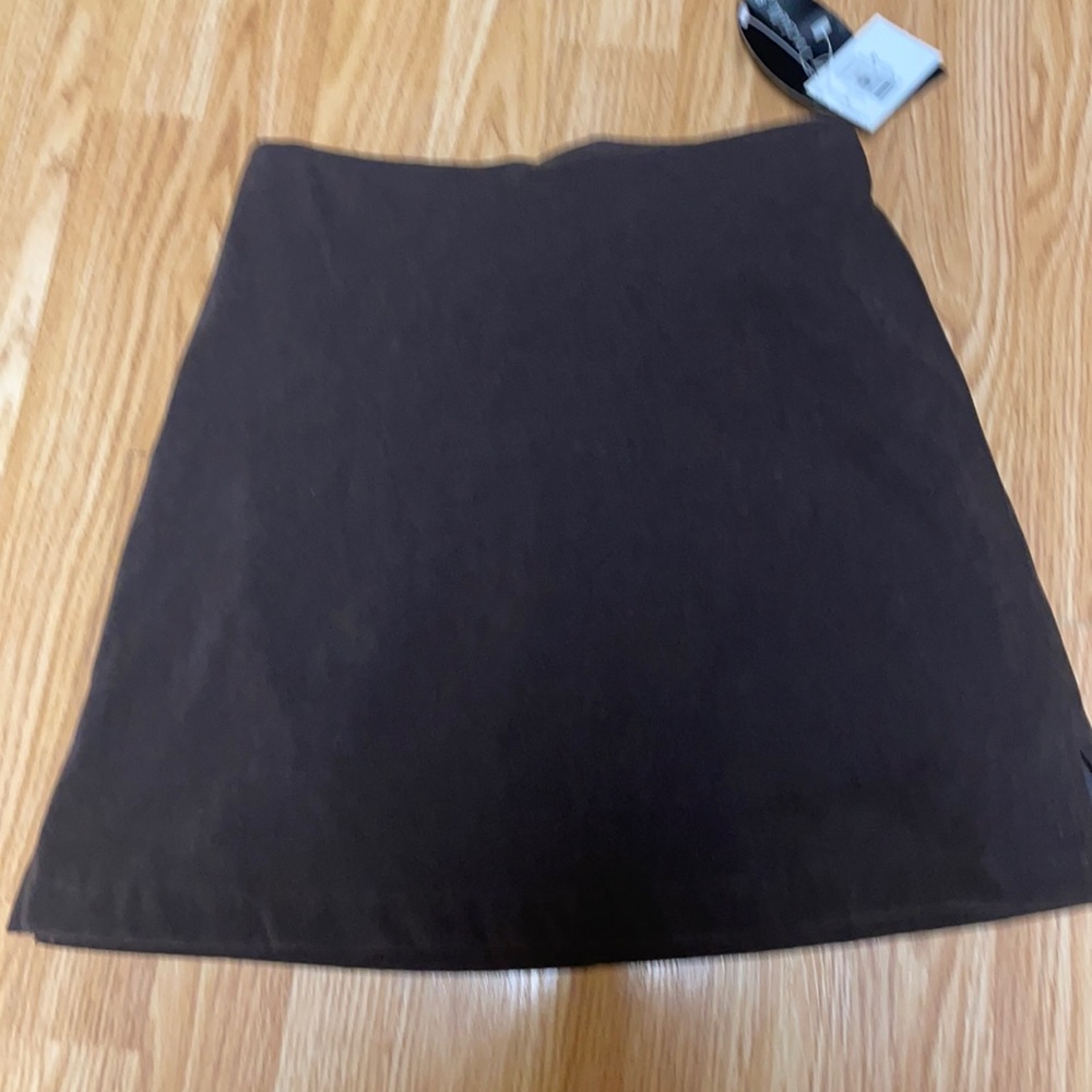 New My Michelle Stretch chocolate brown mini skirt Size 5/6.  Made in USA